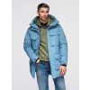 Ombre Insulated long men's jacket with reflective elements - blue modrá L Ombre 5902228979609