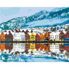 Zuty – Maľovanie Podľa Čísel – Mestečko Bergen V Nórsku, 80 × 100 cm, Plátno + Rám 8596530124436