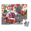 Puzzle v kufríku Požiarnici Firemen Janod 24 dielov