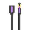 Flat Network Cable Extension CAT7 Vention ICBBJ RJ45 Ethernet 10Gbps 5m Black 6922794729773