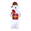 LED ľadový medveď s vianočným darčekom, nafukovací, 240 cm, vonku aj vnútri, studená biela EMOS