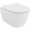 Mexen Carmen, závesná WC misa 490x365x340 mm, Rimless Tornádo + WC sedadlo z duroplastu, biela lesklá, 30880100T