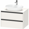 DURAVIT Ketho 2 závesná skrinka pod umývadlo na dosku, 2 zásuvky, 800 x 550 x 568 mm, biela super matná, K24895084840000