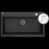 Laveo Tau, 1-komorový granitový drez 900x500x215 mm, čierna škvrnitá, LAV-SBT_7109