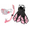 ACRA Potápačský set 3 v 1 PRE DETI, RUŽOVÝ, maska + plutvy + šnorchel
