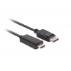 LANBERG DISPLAYPORT(M) V1.1 ->HDMI(M) KABEL 1,8M ČERNÝ CA-DPHD-11CC-0018-BK