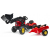 Falk Traktor šlapací 2030M Red Supercharger pedal charger s vlečkou