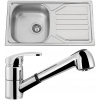 Set Sinks (dřez Okio 780 V 0,5 mm matný + baterie Legenda S Chrom - lesklý) OK780VLESCL