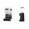 Gaggia New Classic EVO, white + Eureka Helios 65, black