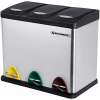SONGMICS Odpadkový kôš LTB24L na triedený odpad, 3 x 8 L, strieborný, nerez