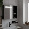 Kúpeľňová zrkadlová skrinka s LED svetlom čierna 60x13x52 cm-ForU-357971