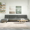 Pohovka v tvare L tmavosivá 255x140x70 cm látka-ForU-3157227