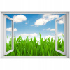 Self -adhézne 3D okno vybrané tráva oblohy 90x60 (Self -adhézne 3D okno vybrané tráva oblohy 90x60)