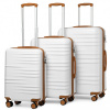 British Traveller K2391L Sada 3 kufre spinner 54cm 64cm 74.5cm Biela ABS