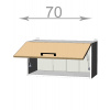 Casarredo Capri W7036, kuchynská výklopná skrinka š.70, korpus grafit, dvierka dub Craft biely