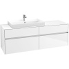 VILLEROY & BOCH Collaro závesná skrinka pod umývadlo na dosku (umývadlo vľavo), 4 zásuvky, 1600 x 500 x 548 mm, Glossy White, C02600DH