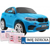 Veľké detské autíčko na batérie BMW X6M XXL, diaľkové ovládanie, MENOVÁ TABUĽA