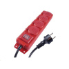 Prodlužovací kabel EMOS P14101 / 10 m / 4 zásuvky / s vypínačem / černo-červený / guma-neopren / 1,5 mm2