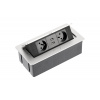 Nábytková zásuvka GTV AE-PBSUC2GU-53 2x2P+PE + 2x USB strieborná