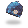 Little Angel Čiapka podšitá Outlast® Denim štvorce/čierna Veľ. 4 (45-48 cm)