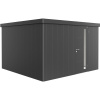 Biohort Plechový domček Neo4D štandardné dvere tmavo sivá 348 x 348 cm
