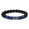 Daniel Dawson Pánský korálkový náramek Balder - lapis lazuli, lávový kámen, runa NR2289/18 18 cm Modrá Náhodná