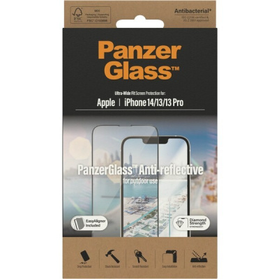 PanzerGlass Ultra-Wide Fit iPhone 14 / 13 Pro / 13 6,1" Screen Protection Anti-reflective Antibacterial Easy Aligner Included 2787