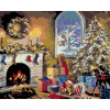 Maľovanie podľa čísel - Krb a vianočný stromček s darčekmi, 50 x 40 cm, bez rámu a napnutého plátna 8596530029328