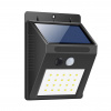 LED solárne svietidlo na stenu v čiernej farbe, 2W, IP65, 200lm