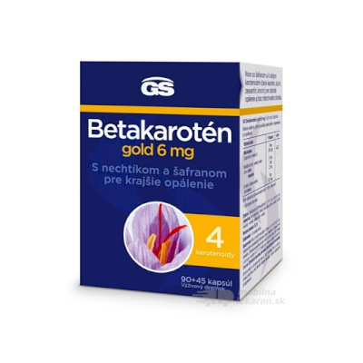 GS Betakarotén gold 6 mg cps s nechtíkom a šafranom 90+45 (135 ks)