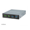 AKASA přední panel HUB 4 Port USB nabíjecí panel s dual Quick Charge 3.0 a dual USB 3.1 porty AK-ICR-34