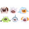 Interaktívne mačkacie zvieratká - 7 cm, 6 druhov v sade po 12 ks: žaba, žralok