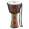 Meinl PADJ2-M-F Rope Tuned Travel Series Djembe 10” - Kenyan Quilt