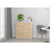 Eoshop Komoda Brida mini 01 4S1D BS, Bílá / Dub Sonoma