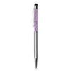 Guľôčkové pero Touch, SWAROVSKI® Crystals, strieborná, fialový kryštál