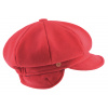 8-dielna červená dámska bekovka od Mayser - Camila Plus Newsboy Cap - ušné klapky Veľkosť: 55 cm (S)