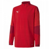 Mikina - Puma Detská mikina Veľkosť 164 dlhá vínová, červená rukáv (Final 1/4 ZIP Junior Training Puma Mikina)
