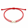 Červený náramok so zlatým nekonečnom 585