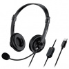 Genius HS-230U slúchadlá s mikrofónom, káblové, čierna, USB-C