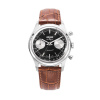 Vulcain Chronograph 70's - čierna / strieborná - Brown Alligator + 5 rokov záruka a darček ZADARMO