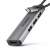 HMC-H3A Viacportový USB hub 4in1, 5Gbps, 3x USB-A (2x USB2.0, 1x USB3) +,