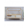 Elis design Posteľ domček Basic so zábradlím - na nožičkách rozmer lôžka: 90 x 190 cm, šuplík, nožičky: s nožičkami 10 cm