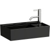LAUFEN Kartell závesné umývadielko s otvorom vpravo, bez prepadu, 460 x 280 mm, lesklá čierna, H8153340201111