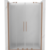 Mexen Velar Duo, posuvné sprchové dvere do otvoru 140 cm, 8mm sklo námraza, medená matná, 871-140-000-32-65
