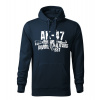 DRAGOWA pánska mikina s kapucňou Seneca AK-47, tmavomodrá 320g/m2 - 3XL