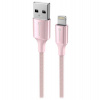 SWISSTEN DATOVÝ KABEL TEXTILE II USB / LIGHTNING 1,5 M RŮŽOVÝ (71523311)