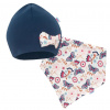 Dojčenská čiapočka s šatkou na krk New Baby Missy modrá - 62 , Modrá