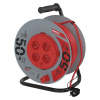 EMOS Predlžovací kábel na bubne 50 m / pevný stred / 4 zásuvky / červený / PVC / 230 V / 1,5mm2