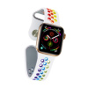 AppleMix Remienok pre Apple Watch Ultra 49 mm / 45 mm / 44 mm / 42 mm - veľkosť M / L - silikónový - biely / dúhový