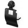 Držiak na toaletný papier Compactor Bestlock Black, systém s prísavkou - bez vŕtania (RAN9781)